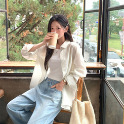 シャツ ルーズフィットストライプシャツ IVORY