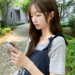 ノースリーブ フリルレイヤードキャミソール NAVY