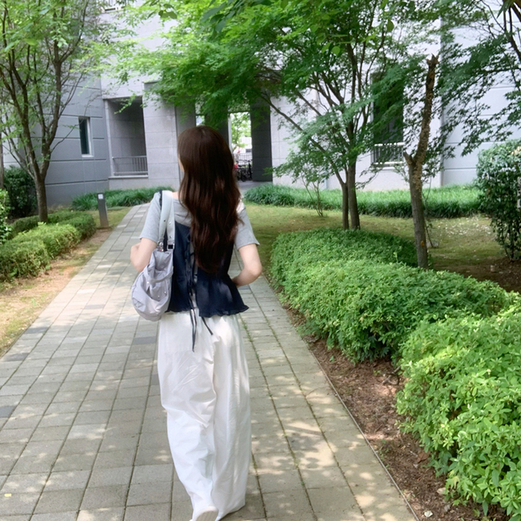 フリルレイヤードキャミソール NAVY