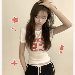 半袖Tシャツ ベーシックレタリングラウンド半袖Tシャツ IVORY