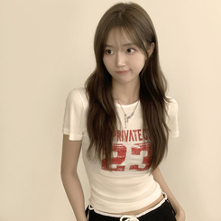 半袖Tシャツ ベーシックレタリングラウンド半袖Tシャツ IVORY