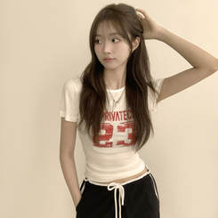 半袖Tシャツ ベーシックレタリングラウンド半袖Tシャツ IVORY