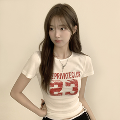 半袖Tシャツ ベーシックレタリングラウンド半袖Tシャツ IVORY
