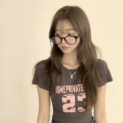 半袖Tシャツ ベーシックレタリングラウンド半袖Tシャツ CHARCOAL