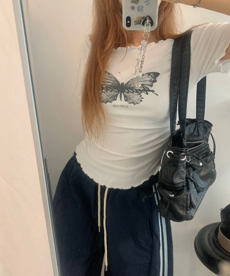 バタフライウェーブオフTシャツ WHITE