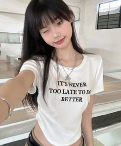 半袖Tシャツ シャーリングレタリング半袖Tシャツ WHITE