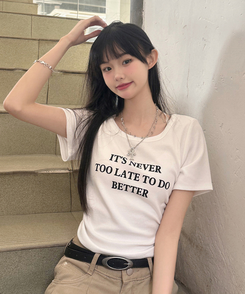 半袖Tシャツ シャーリングレタリング半袖Tシャツ WHITE