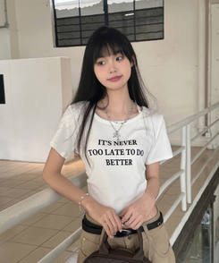 半袖Tシャツ シャーリングレタリング半袖Tシャツ WHITE