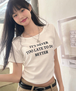 半袖Tシャツ シャーリングレタリング半袖Tシャツ WHITE
