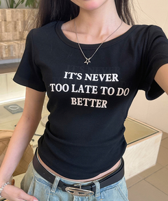 半袖Tシャツ シャーリングレタリング半袖Tシャツ BLACK