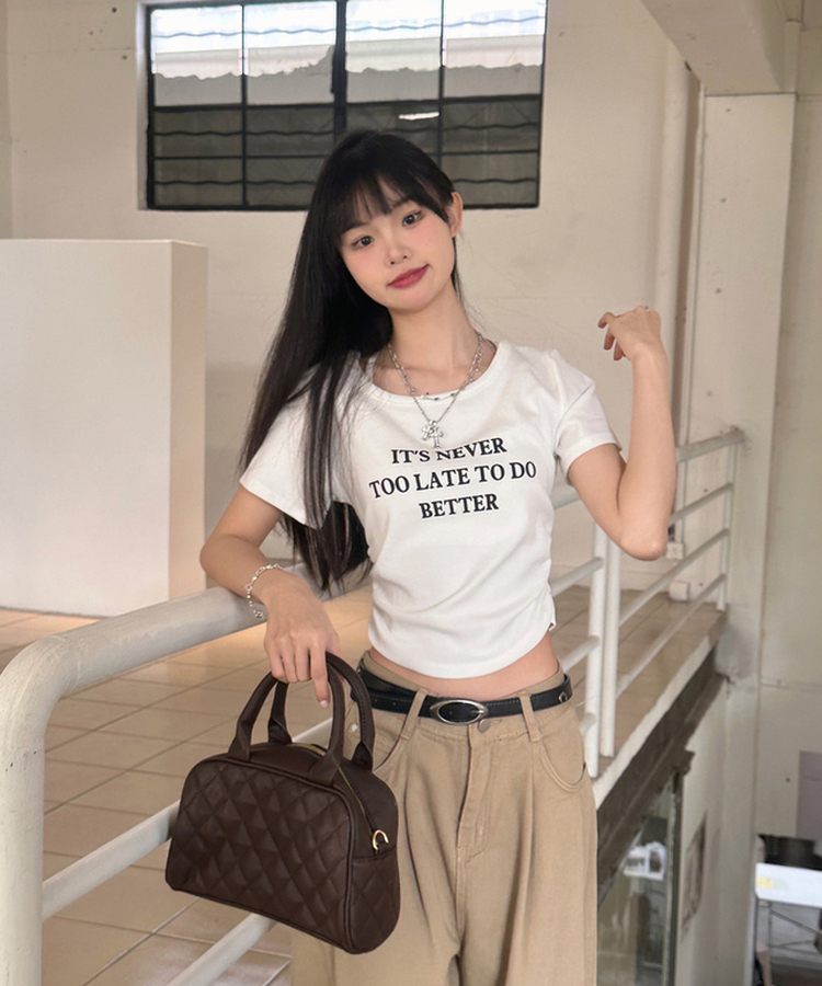 半袖Tシャツ シャーリングレタリング半袖Tシャツ WHITE