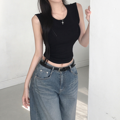 デニム ウォッシングバルーンハイウエストデニムパンツ MID DENIM