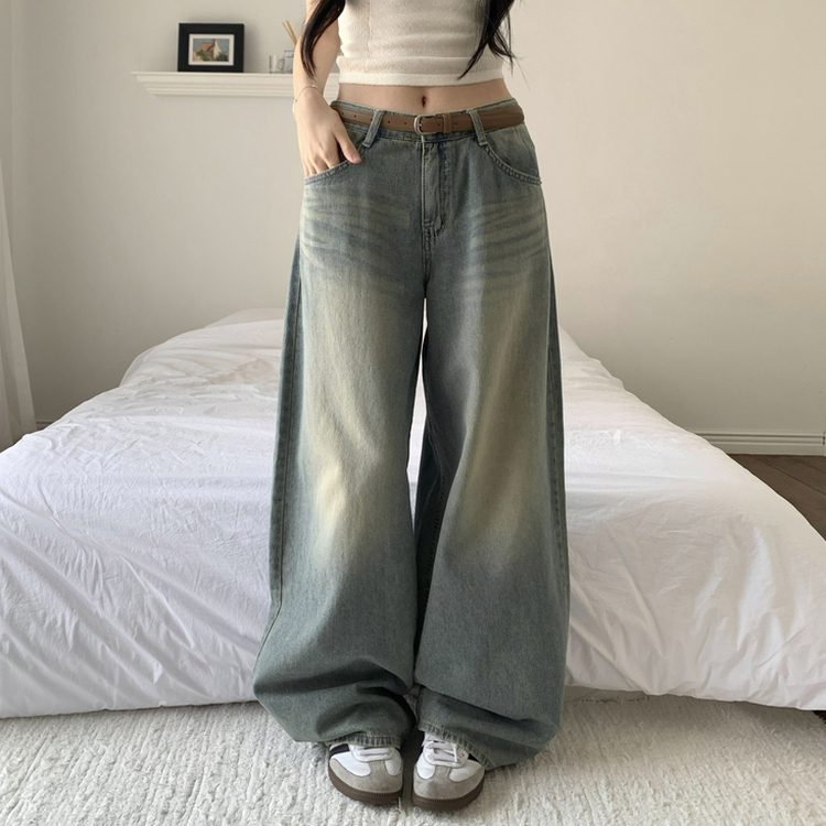 ウォッシングバルーンハイウエストデニムパンツ LIGHT BLUE