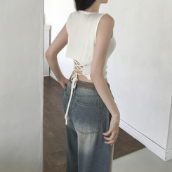 リボンニットキャミソール IVORY