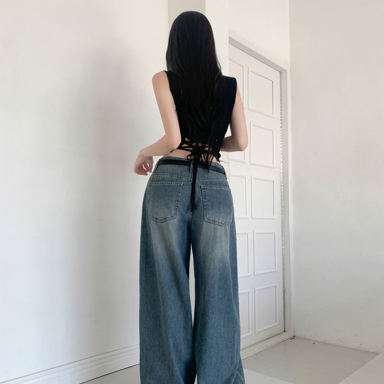 リボンニットキャミソール BLACK