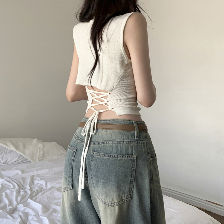 リボンニットキャミソール IVORY