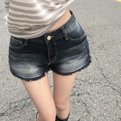 ローライズカットデニムショートパンツ｜ショートパンツ｜韓国