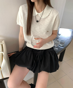 ニット カラーニットTシャツ WHITE