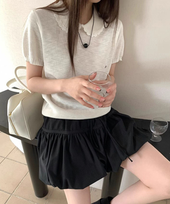 ニット カラーニットTシャツ WHITE