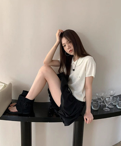 ニット カラーニットTシャツ WHITE