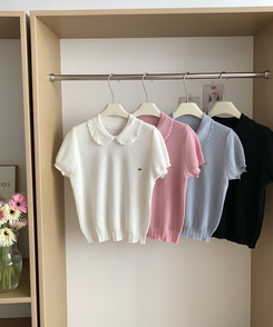 ニット カラーニットTシャツ