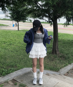 ノースリーブ 【カップ付き】レイヤードボタンスリムキャミソール MERANGE GRAY