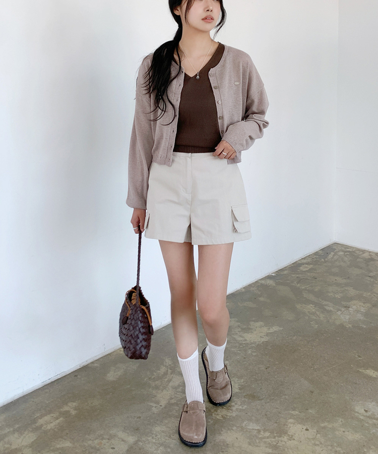 リネンクロップカーディガン(9color) Coco Beige