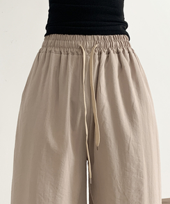 コットンパンツ サンドワイドバンディングズボン BEIGE