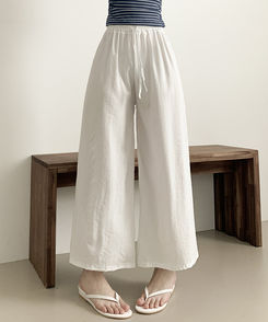 コットンパンツ サンドワイドバンディングズボン WHITE