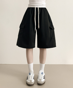 ショートパンツ カーゴバミューダバンディングパンツ BLACK