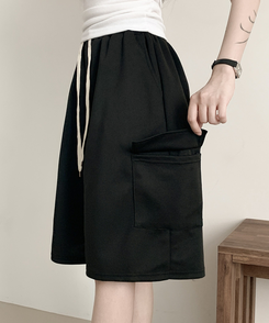 ショートパンツ カーゴバミューダバンディングパンツ BLACK
