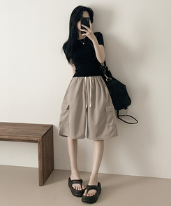 ショートパンツ カーゴバミューダバンディングパンツ DARK BEIGE