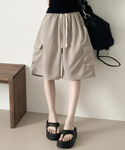ショートパンツ カーゴバミューダバンディングパンツ DARK BEIGE