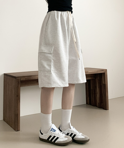 ショートパンツ カーゴバミューダバンディングパンツ WHITE MELANGE