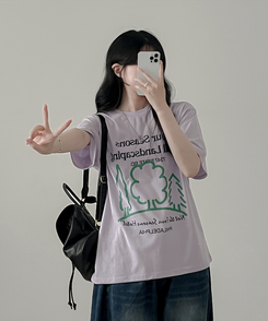 半袖Tシャツ シーズンウッド半袖Tシャツ LIGHT PURPLE