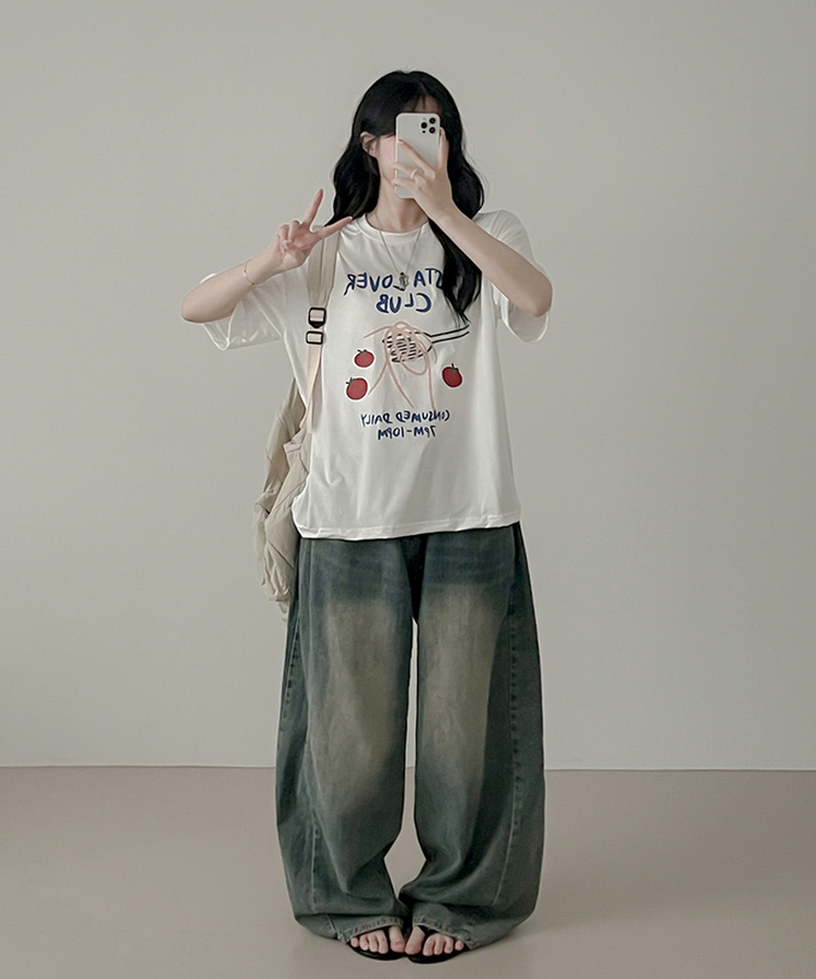 パスタルーズフィット半袖Tシャツ WHITE
