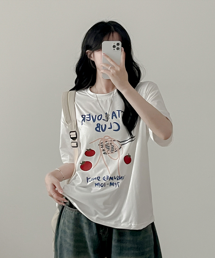 パスタルーズフィット半袖Tシャツ WHITE