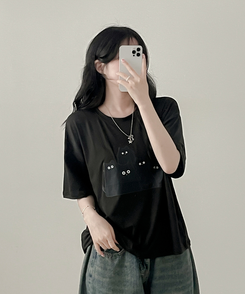 半袖Tシャツ キャットファミリー半袖Tシャツ BLACK