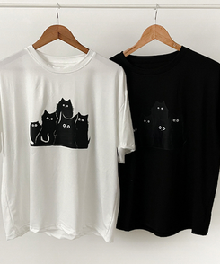 半袖Tシャツ キャットファミリー半袖Tシャツ