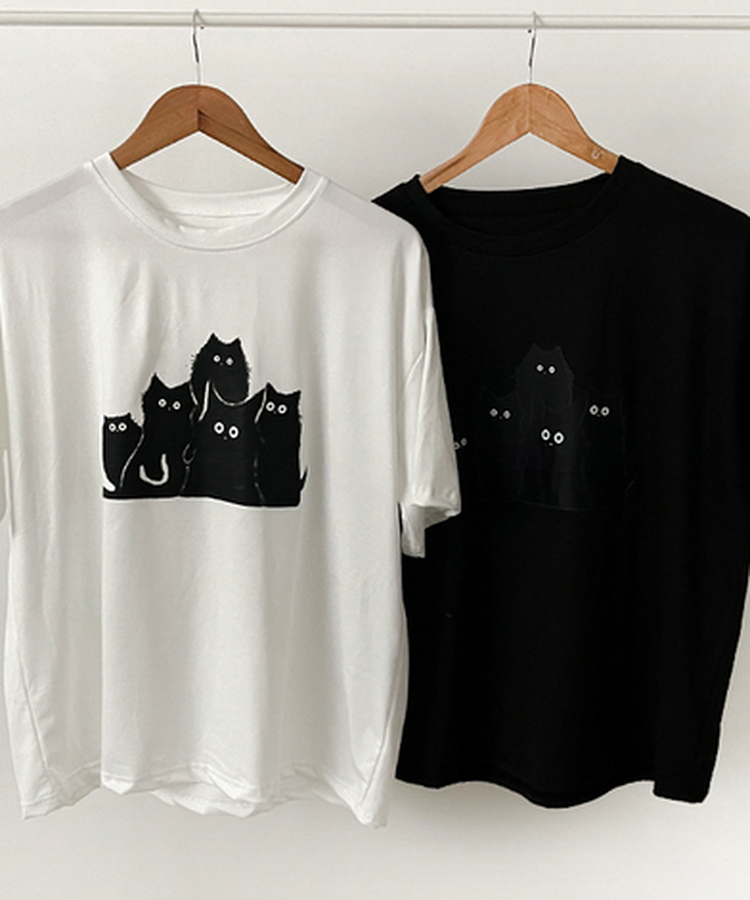 キャットファミリー半袖Tシャツ