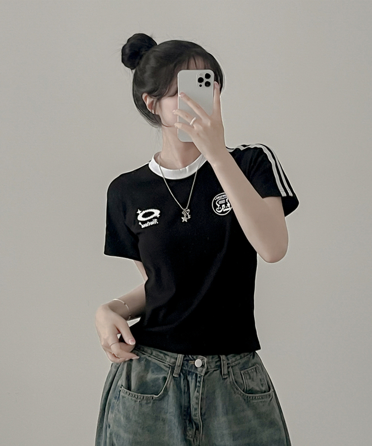 アップテンポ半袖Tシャツ BLACK