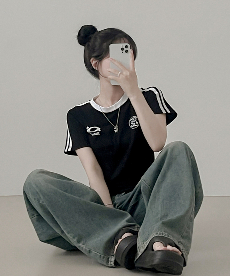 アップテンポ半袖Tシャツ BLACK