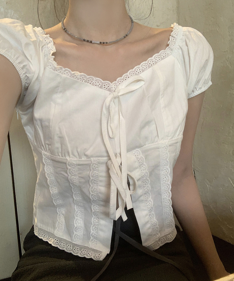 エイミーリボンブラウス IVORY