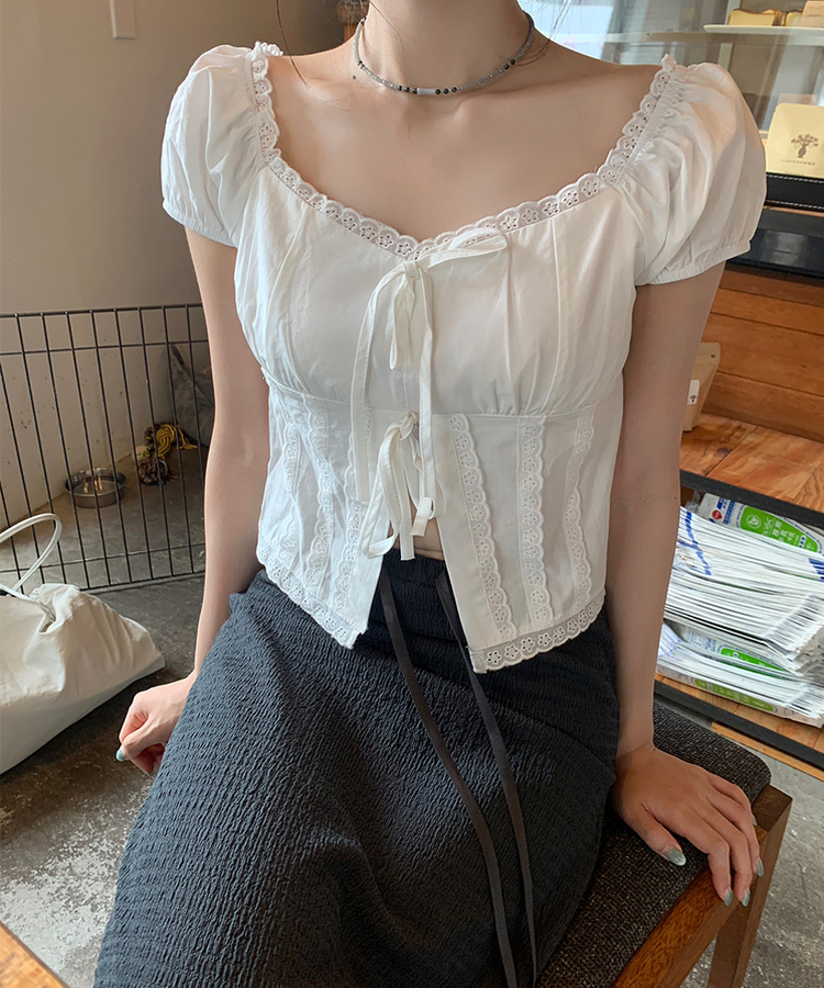 エイミーリボンブラウス IVORY