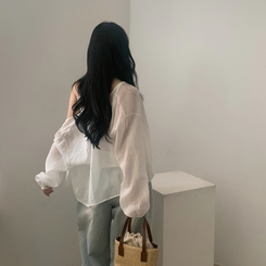 カーディガン 【SET】リネンキャミソール カーディガン WHITE