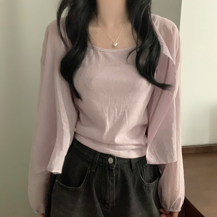【SET】リネンキャミソール カーディガン LAVENDER