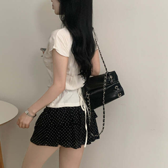 ミニスカート ドットティアードフリルミニスカート BLACK