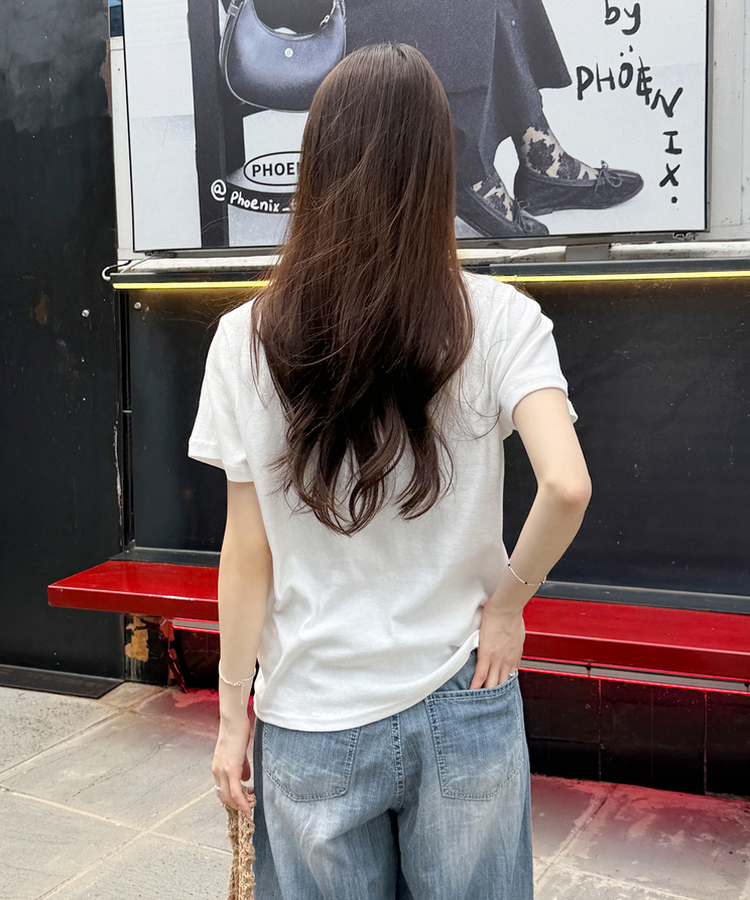 半袖Tシャツ Uネック半袖Tシャツ(7color) IVORY