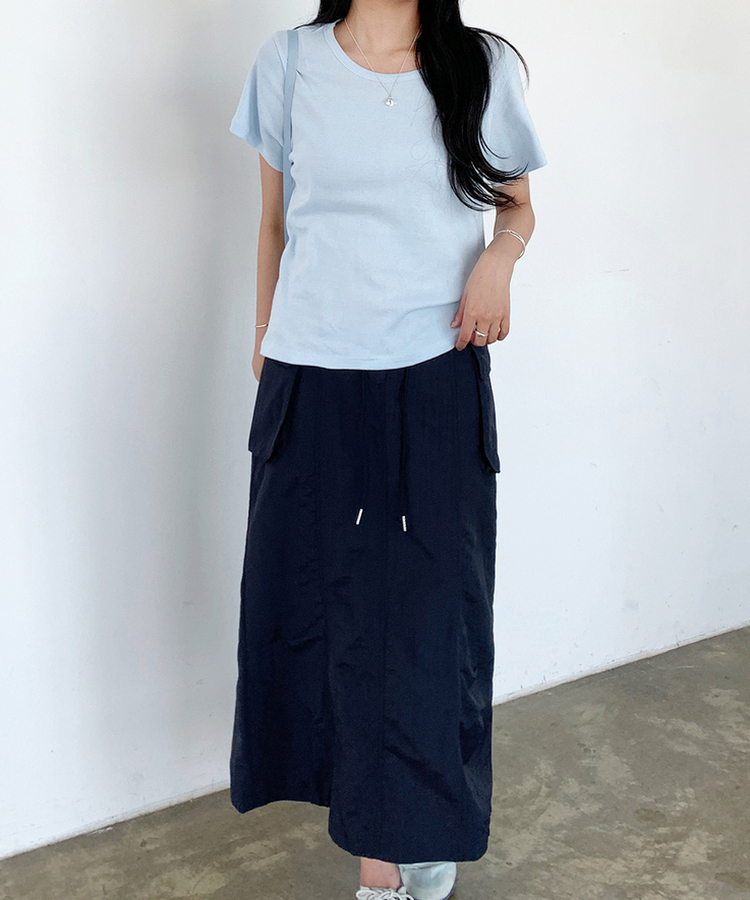 半袖Tシャツ Uネック半袖Tシャツ(7color) SKYBLUE