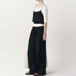 ノースリーブ ベーシックシースルーキャミソール BLACK